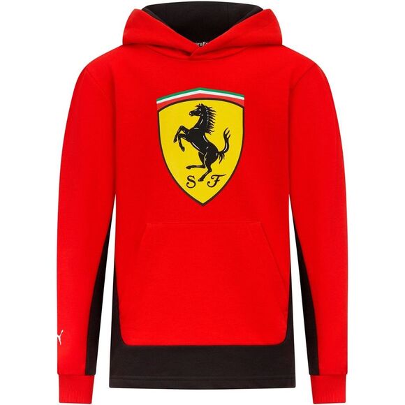 Scuderia Ferrari F1 Kids Big Shield Hoodie Sweatshirt Red Black Size Medium EUC - Picture 1 of 9
